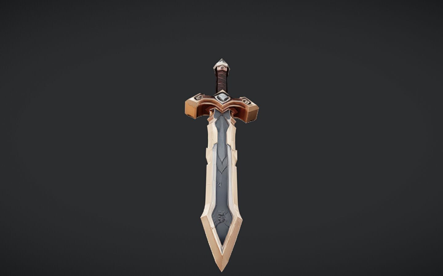 fantasy sword with ornate hilt 3D model_2