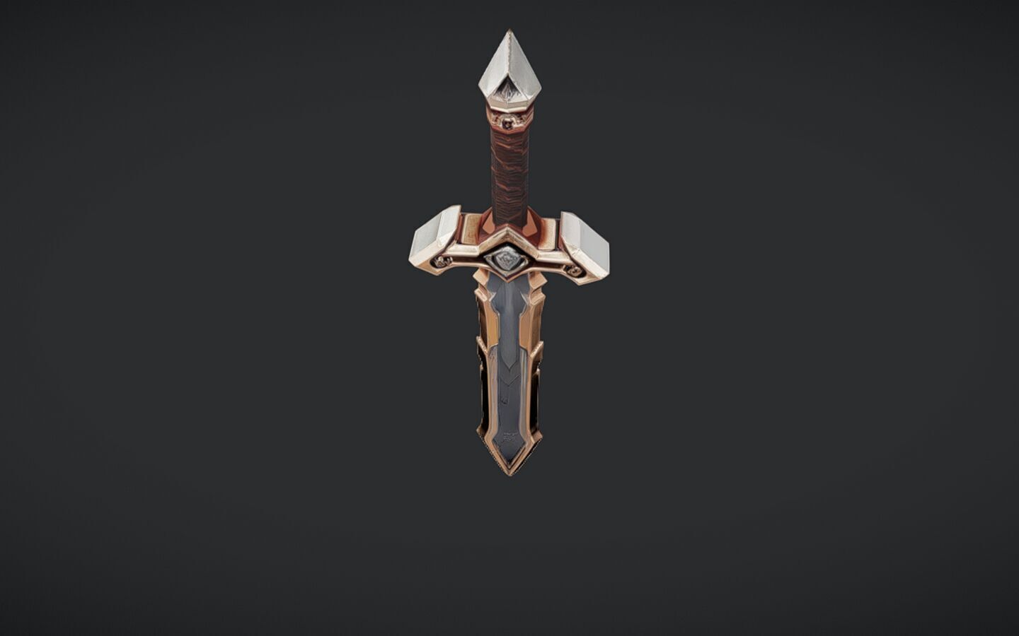 fantasy sword with ornate hilt 3D model_13