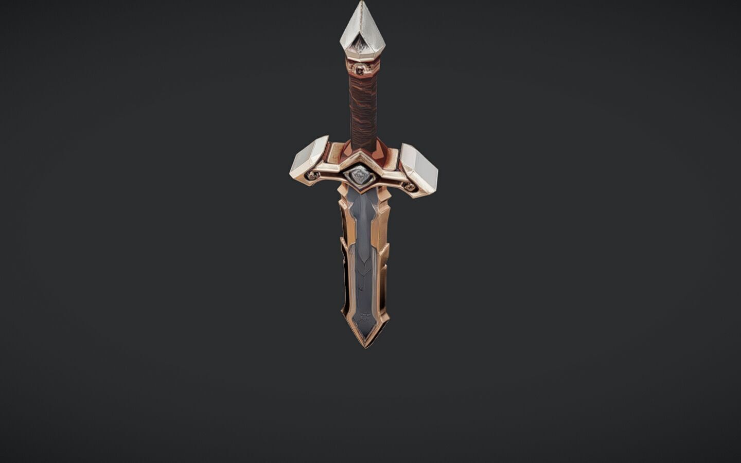 fantasy sword with ornate hilt 3D model_11
