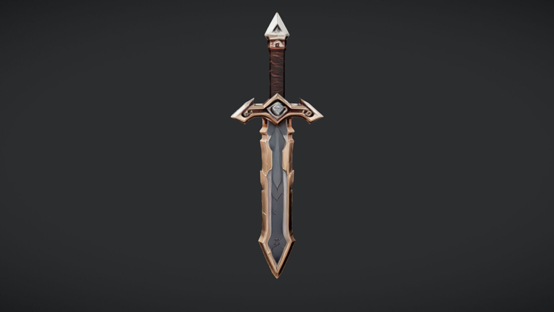 fantasy sword with ornate hilt 3D model_23