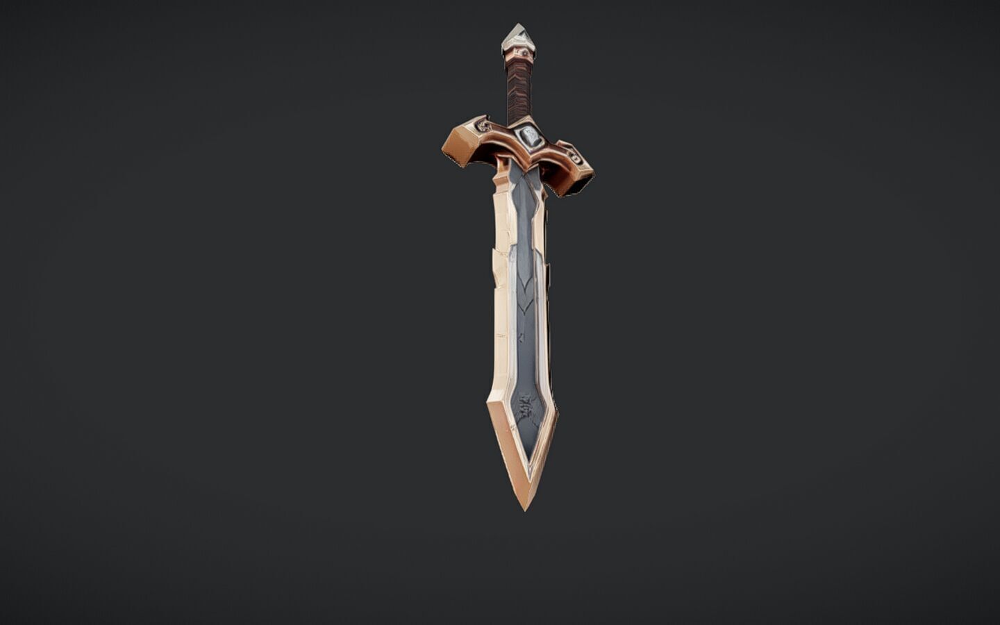 fantasy sword with ornate hilt 3D model_15