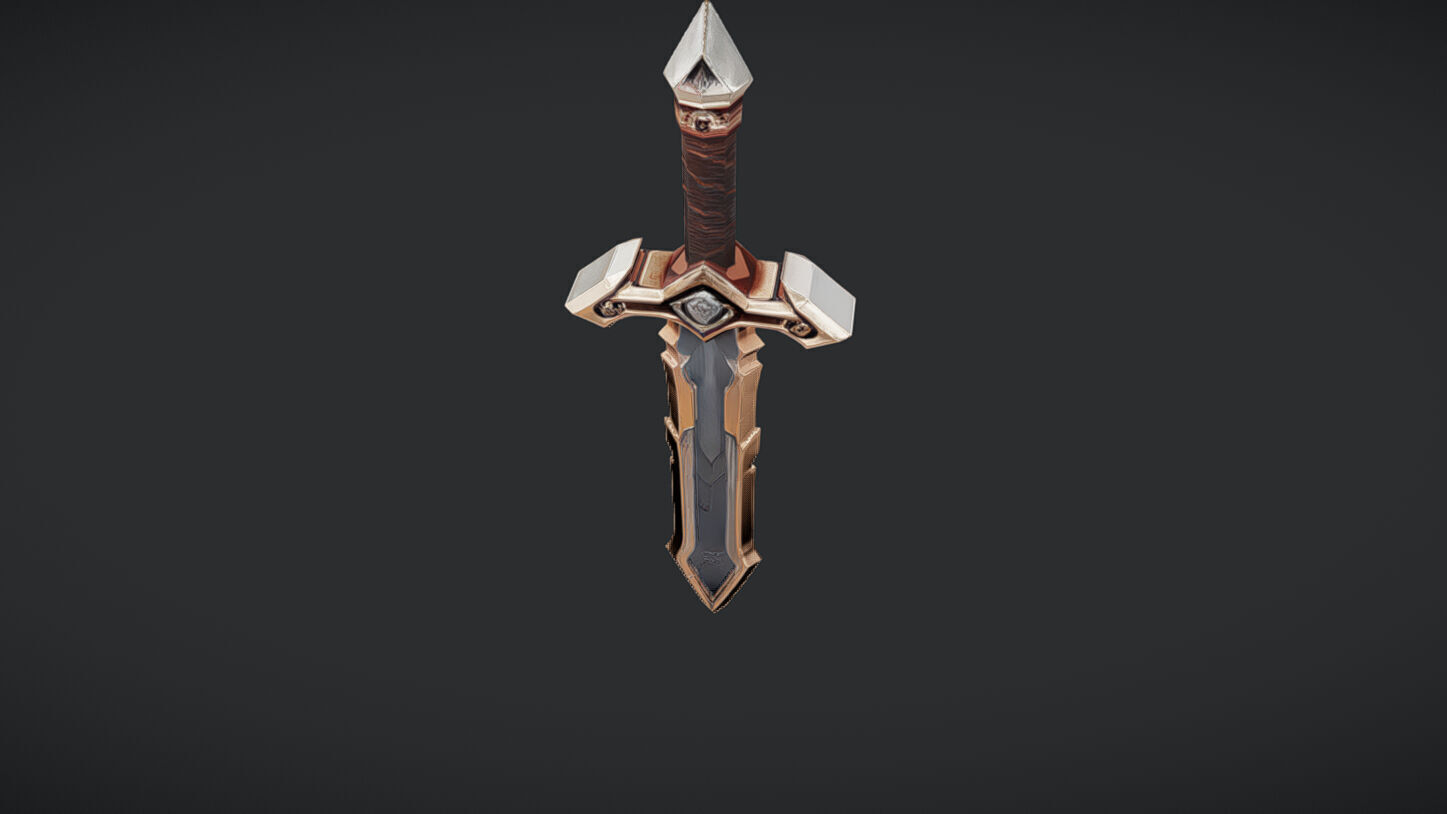 fantasy sword with ornate hilt 3D model_22