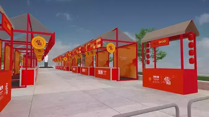 booth Low-poly 3D model