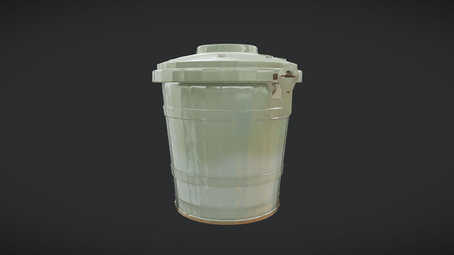 military metal container with lid 3D model_5