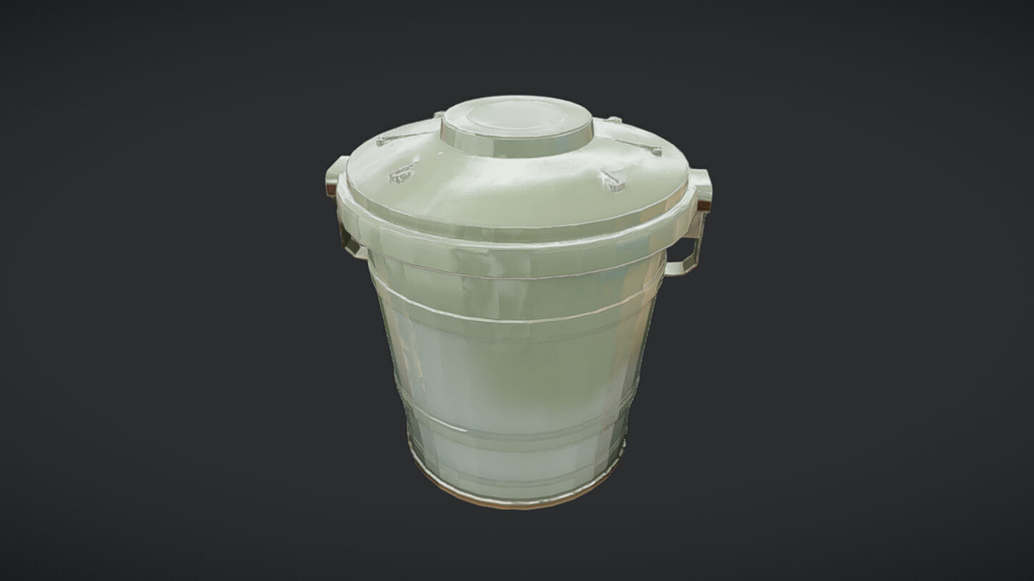 military metal container with lid 3D model_4