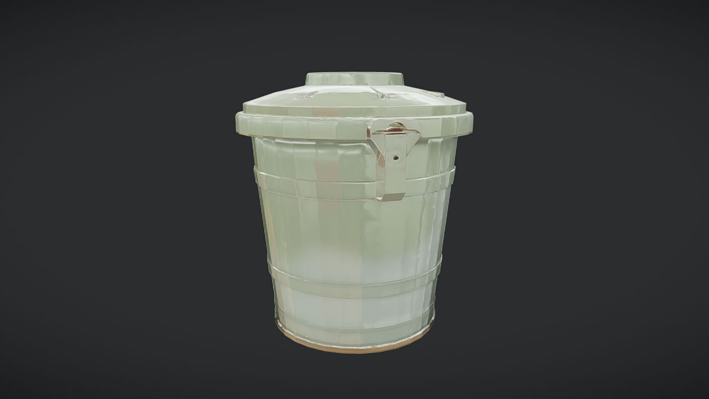 military metal container with lid 3D model_11