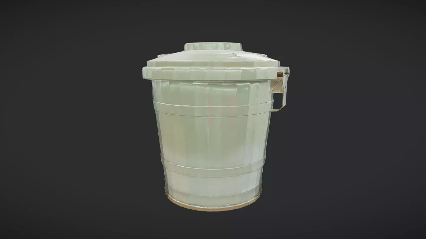 military metal container with lid 3D model_0
