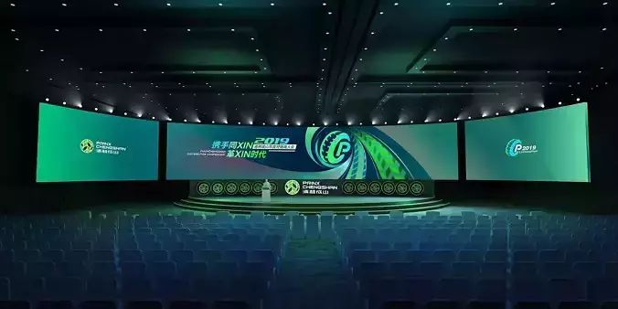 stage Low-poly 3D model