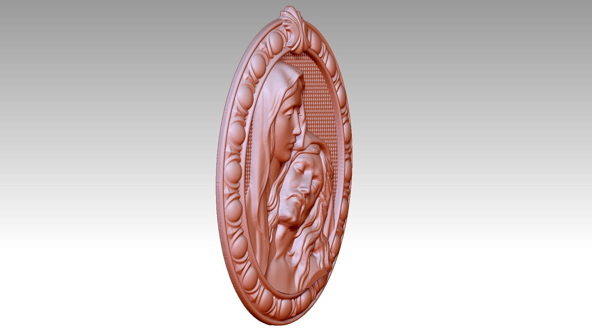 The Virgin Mary and Jesus Relief 3D print model_4