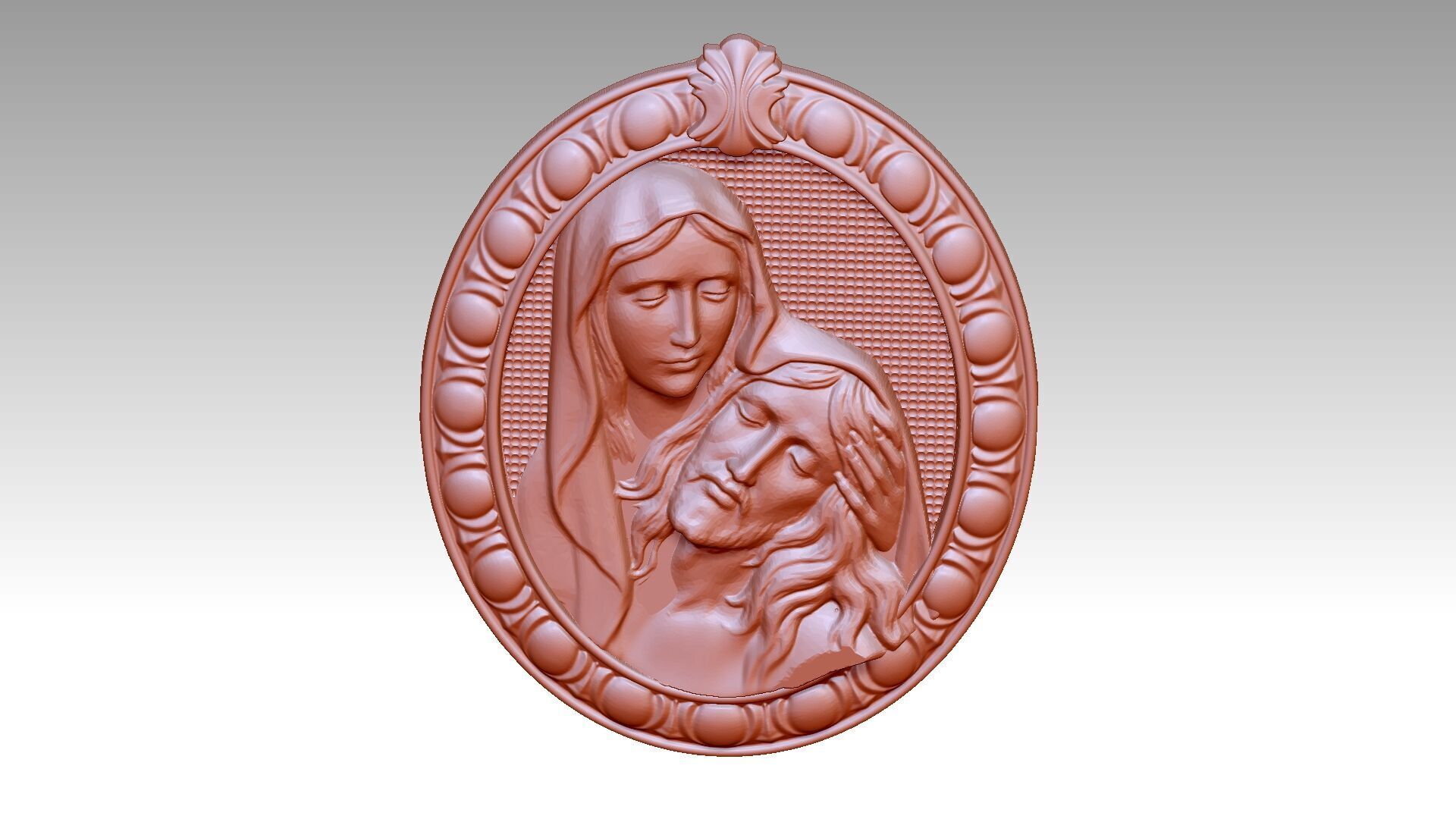 The Virgin Mary and Jesus Relief 3D print model_6