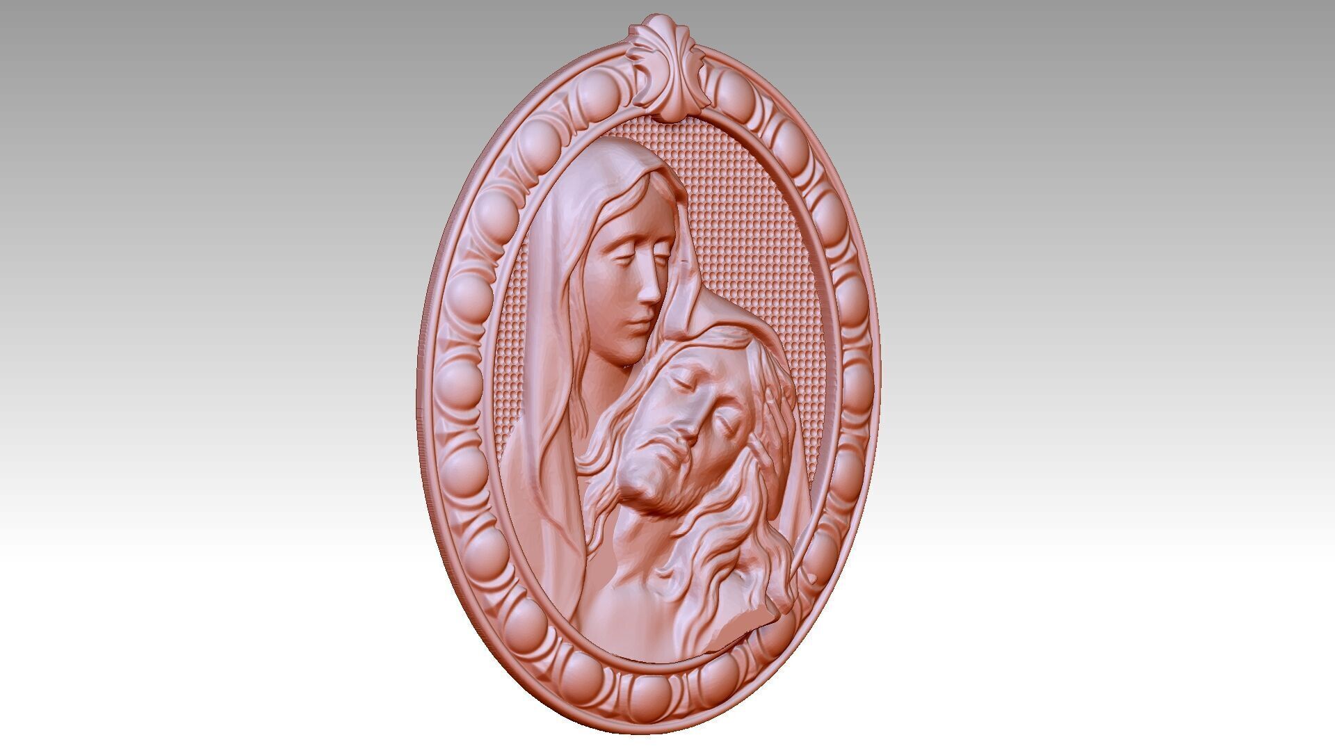 The Virgin Mary and Jesus Relief 3D print model_3