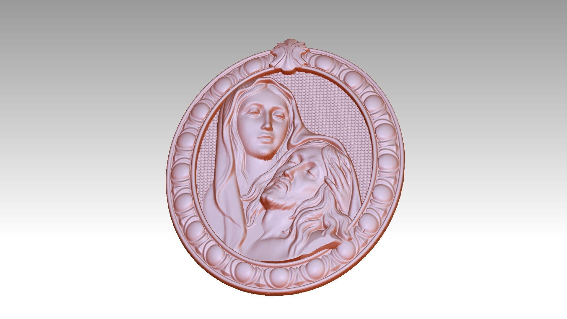 The Virgin Mary and Jesus Relief 3D print model_5