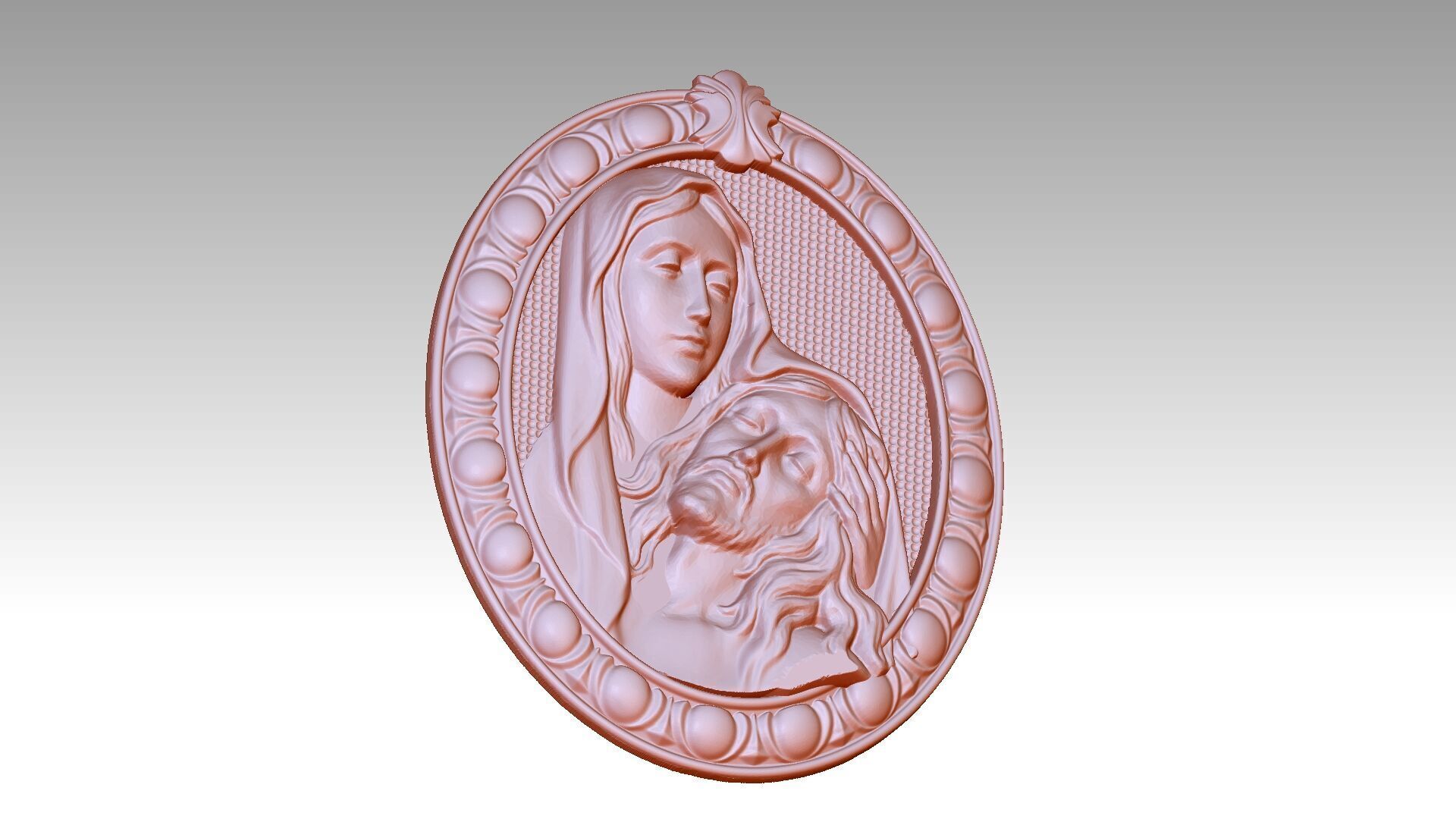 The Virgin Mary and Jesus Relief 3D print model_7