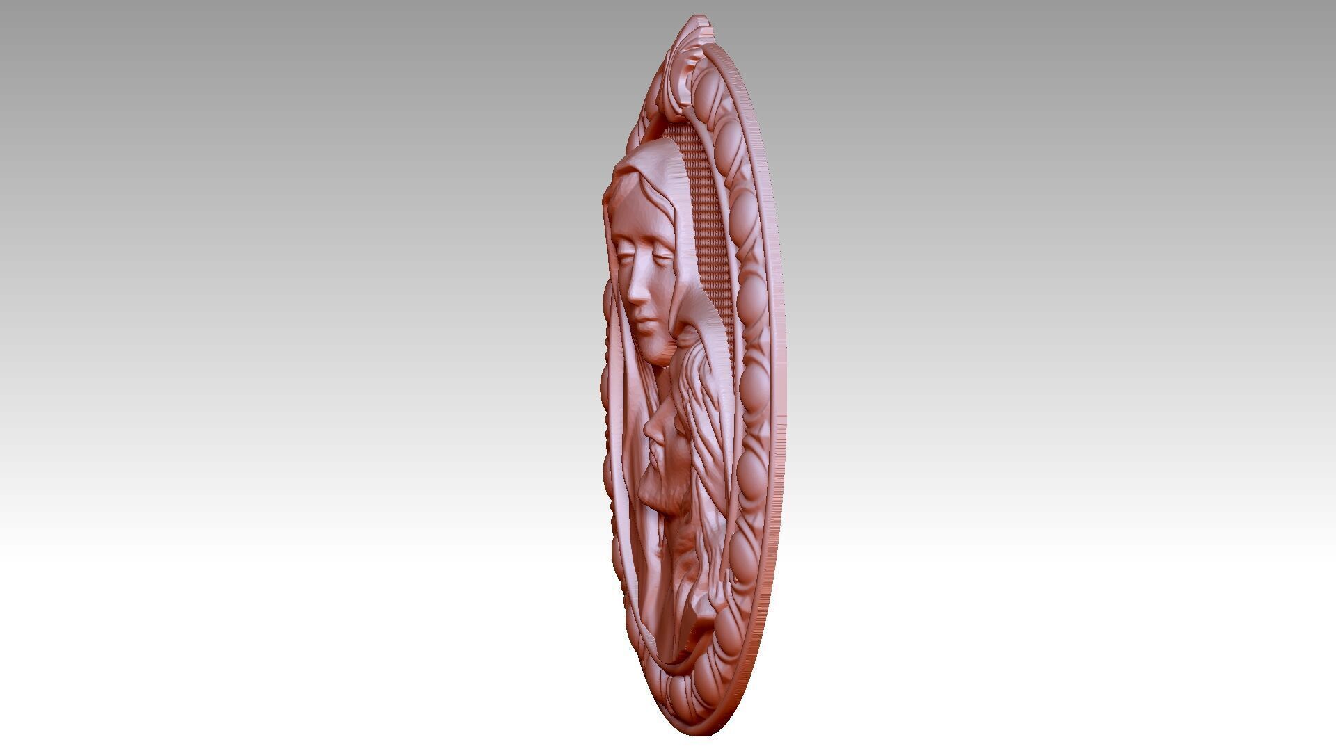 The Virgin Mary and Jesus Relief 3D print model_1