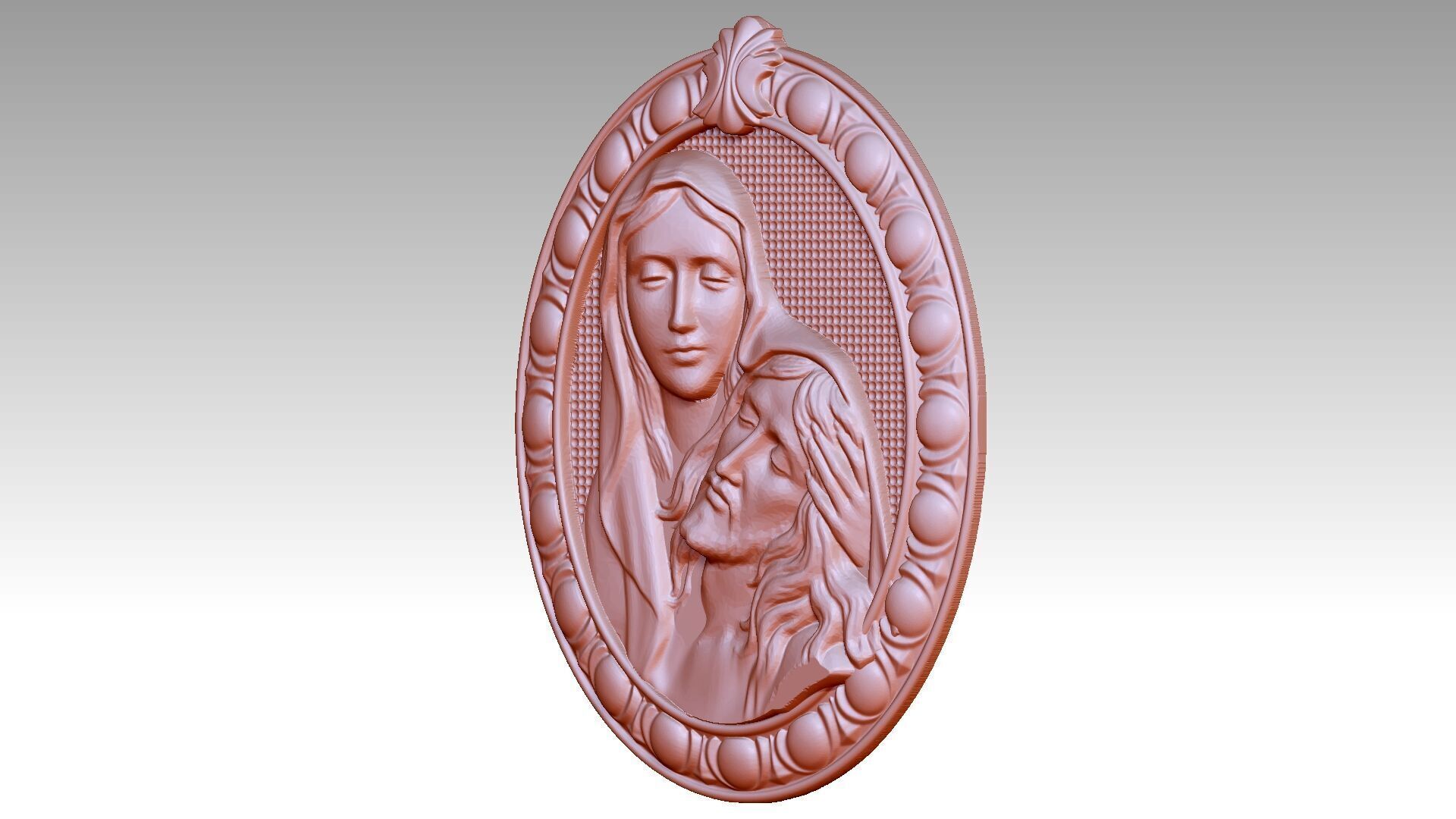 The Virgin Mary and Jesus Relief 3D print model_2