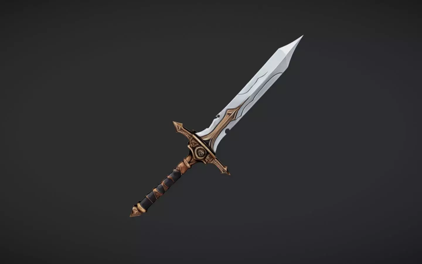 ornate fantasy sword 3D model_0