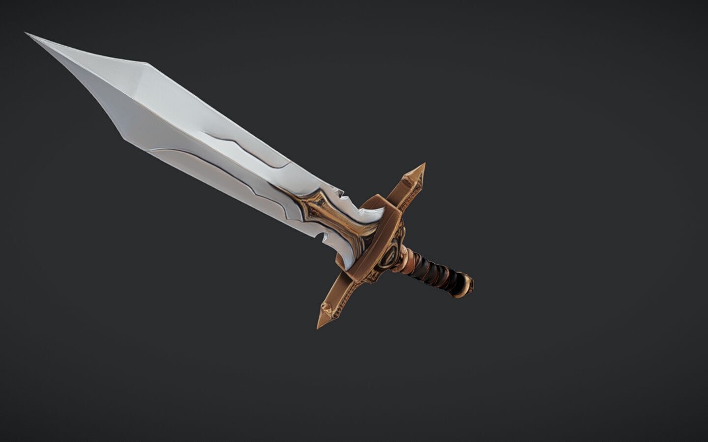 ornate fantasy sword 3D model_5
