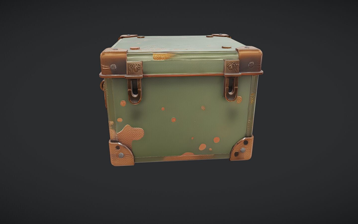 military-style metal cargo box 3D model_1