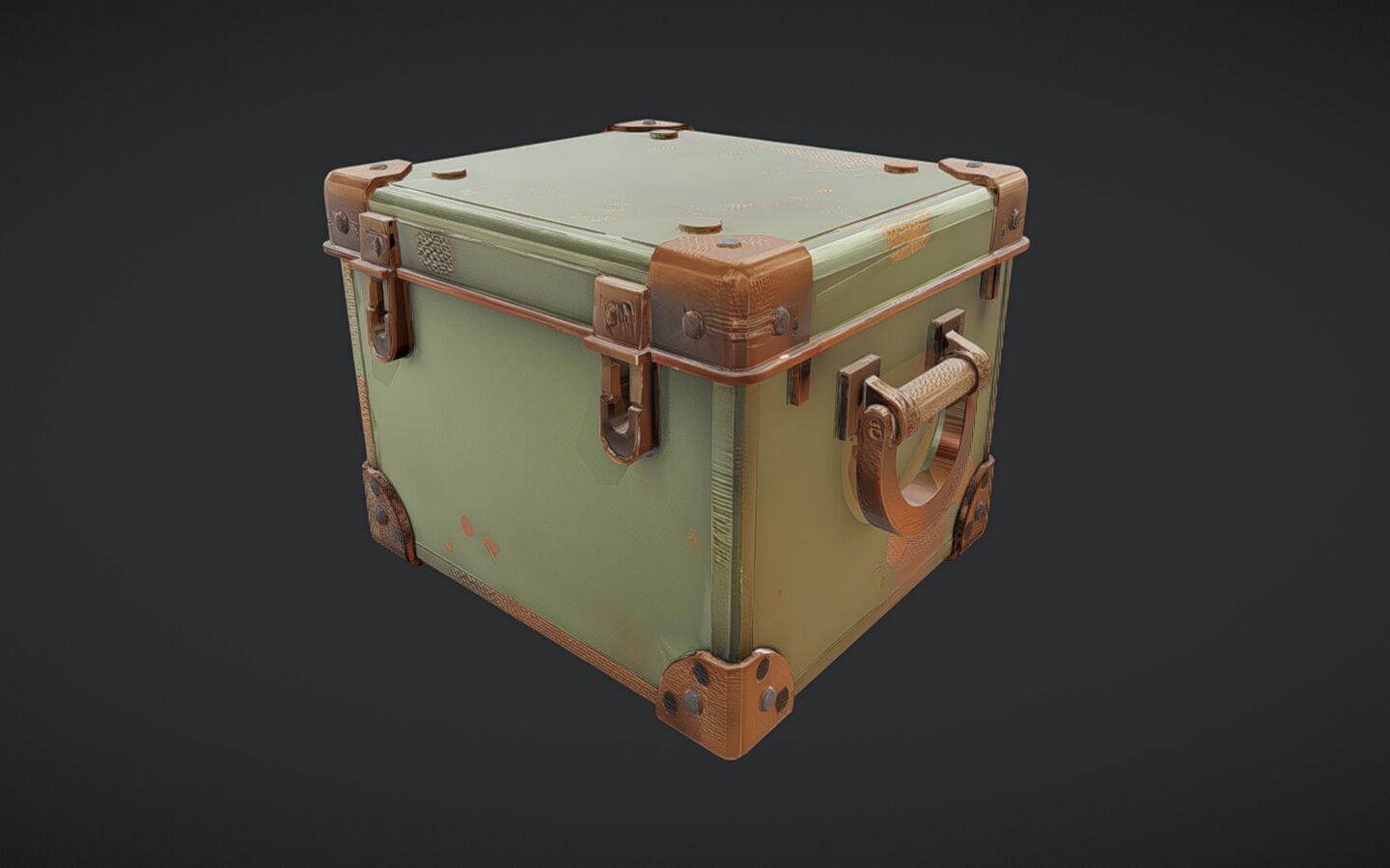 military-style metal cargo box 3D model_6