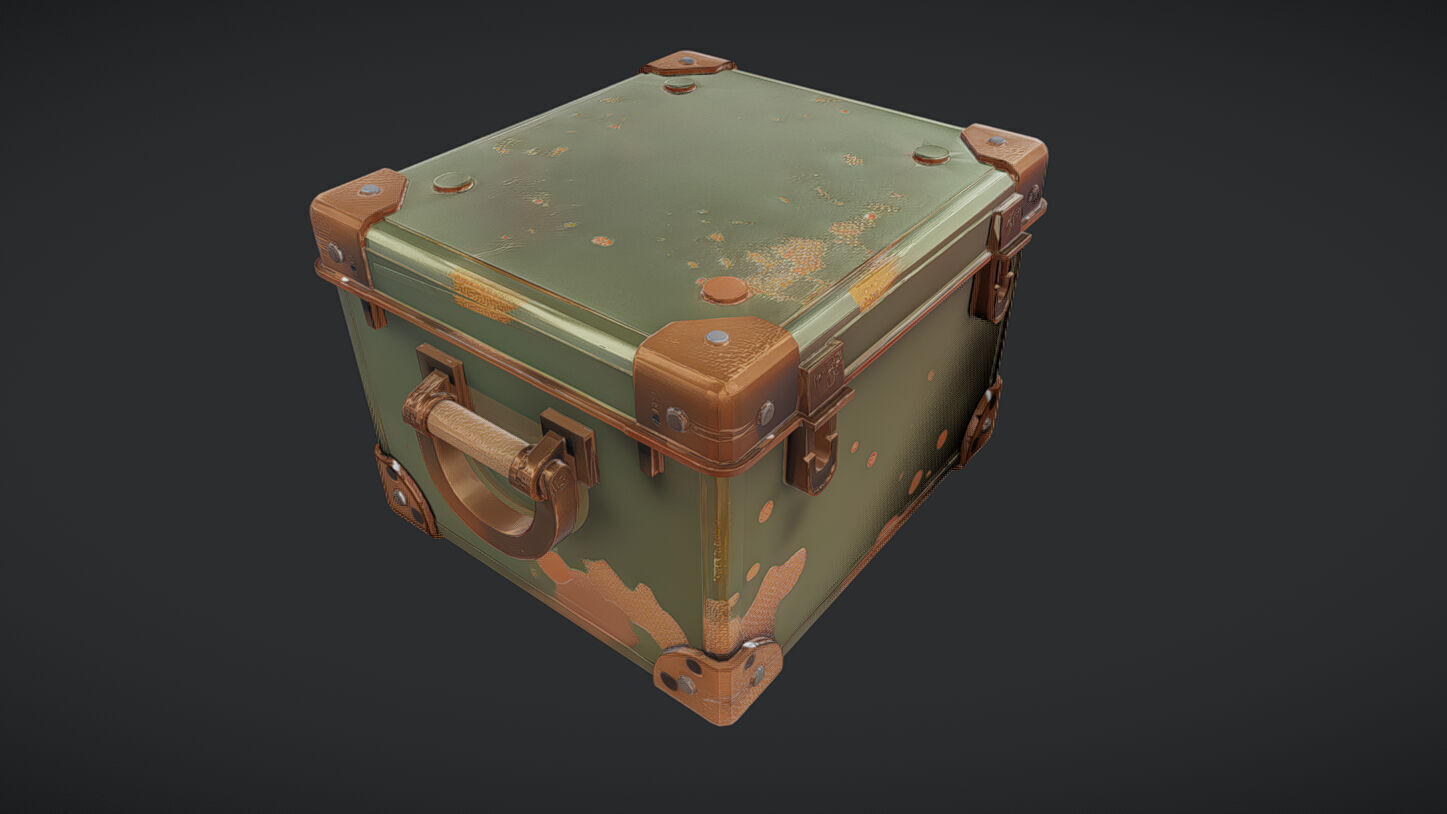 military-style metal cargo box 3D model_30
