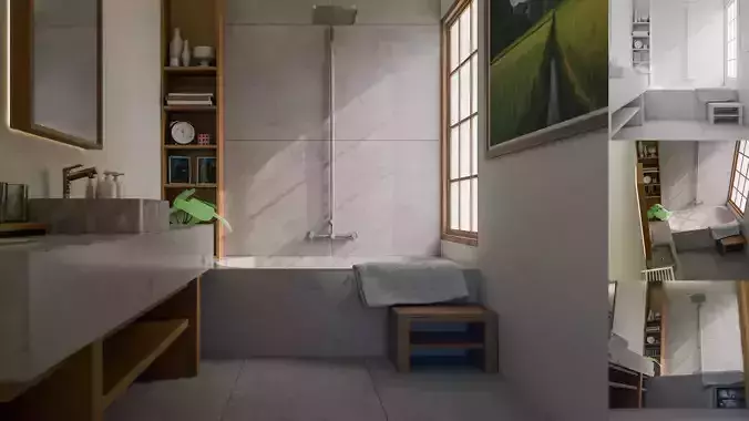 The warm minimalist bathroom