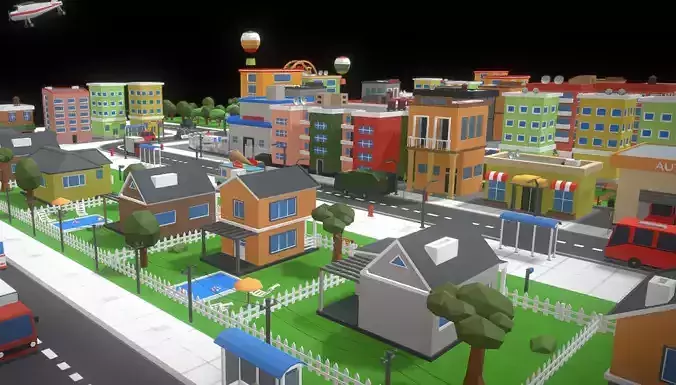 Low Poly 3D City
