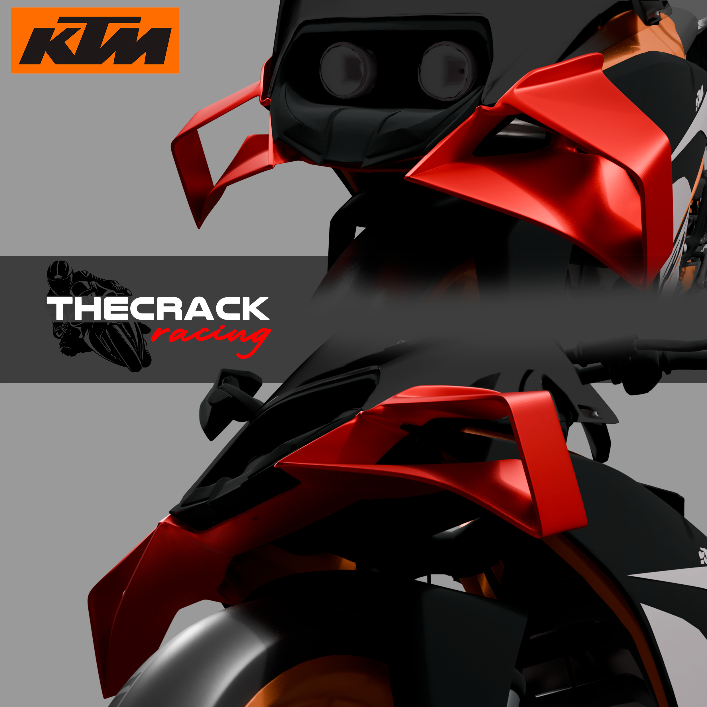 Winglet for KTM RC 200 390 MotoGP Front Wing 2014 a 2021 3D print model_5