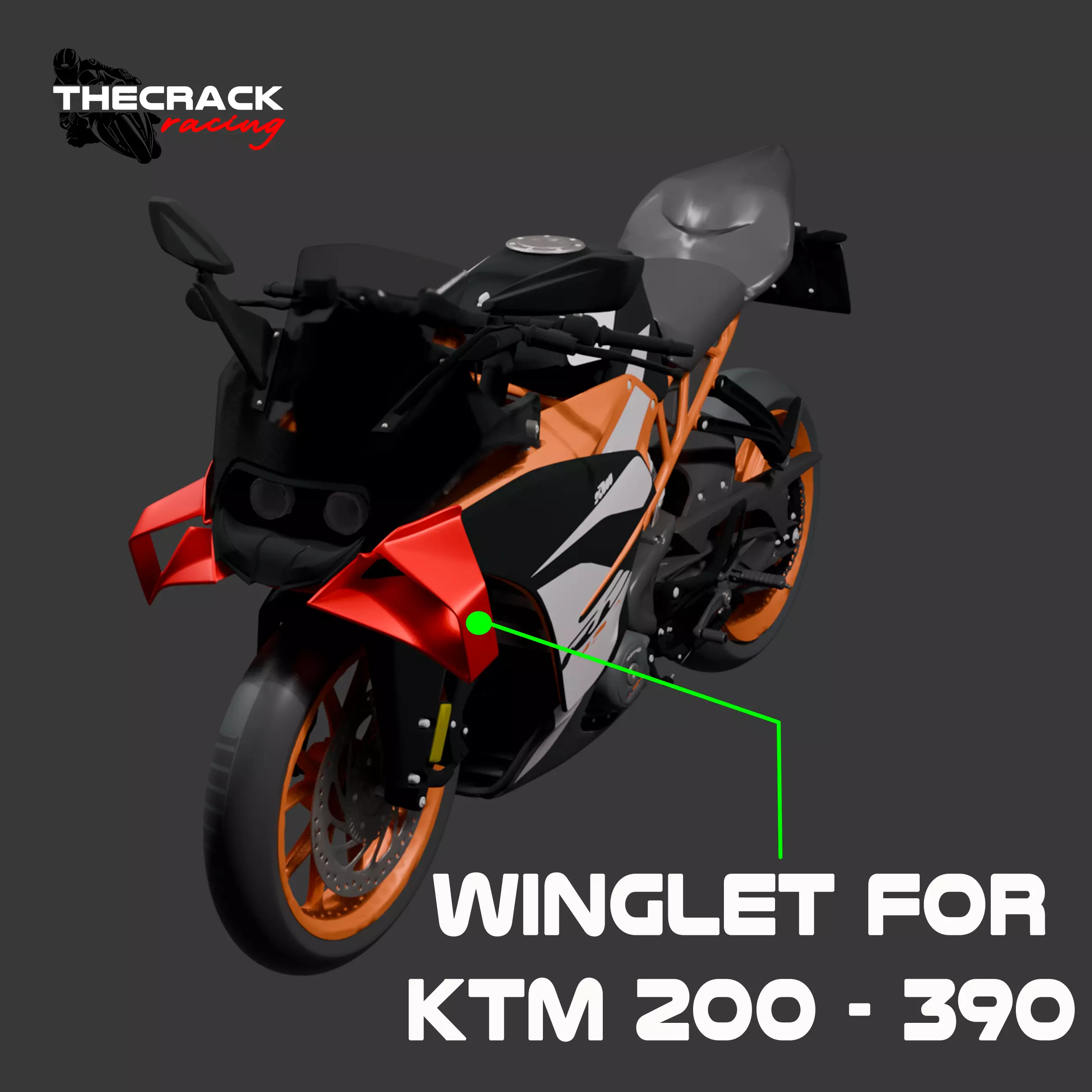 Winglet for KTM RC 200 390 MotoGP Front Wing 2014 a 2021 3D print model_0