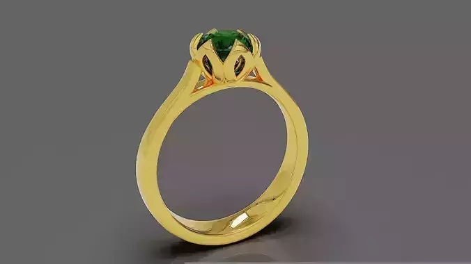 Solitaire petal prong set engagement ring