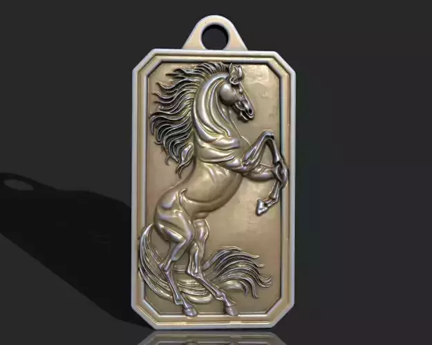 HORSE WITH FRAME PENDANT 3D print model
