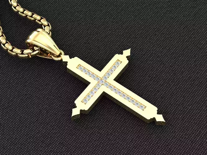 Cross Jesus Christ Pendant 3CP099 3DM STL