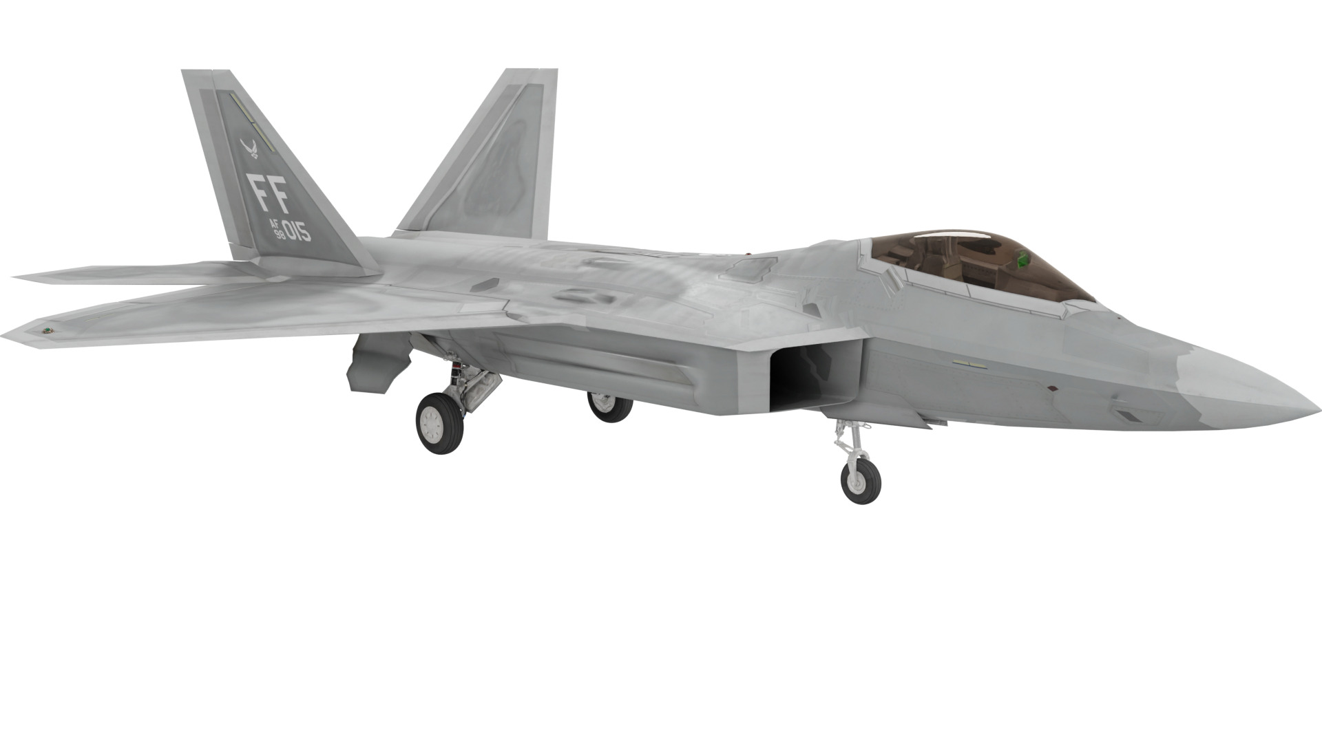 F-22 Raptor Fighter Jet 3D model_6