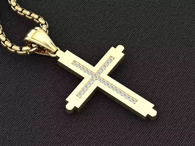 Cross Jesus Christ Pendant 3CP096 3DM STL