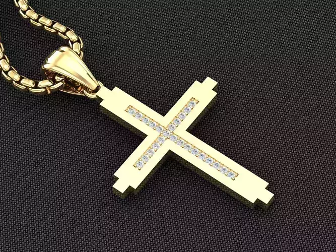 Cross Jesus Christ Pendant 3CP091 3DM STL