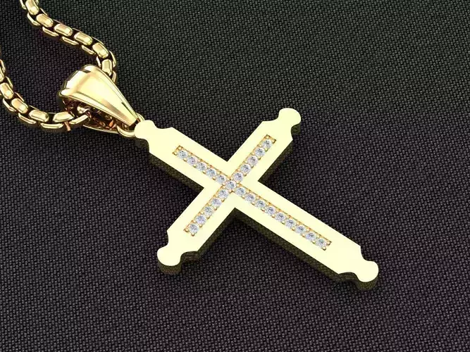 Cross Jesus Christ Pendant 3CP087 3DM STL