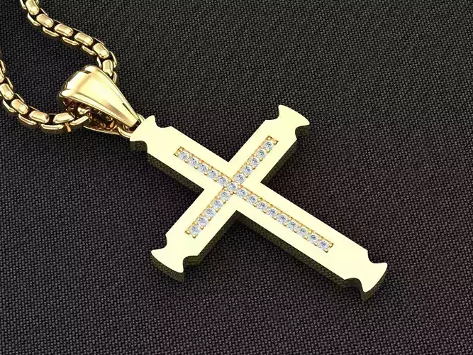 Cross Jesus Christ Pendant 3CP085 3DM STL