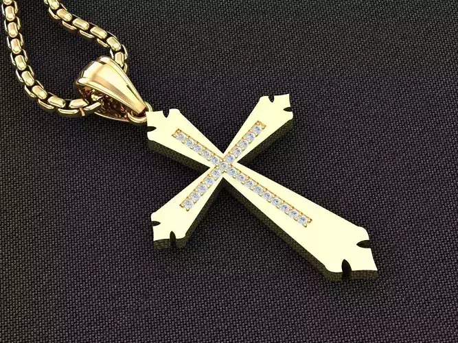 Cross Jesus Christ Pendant 3CP057 3DM STL