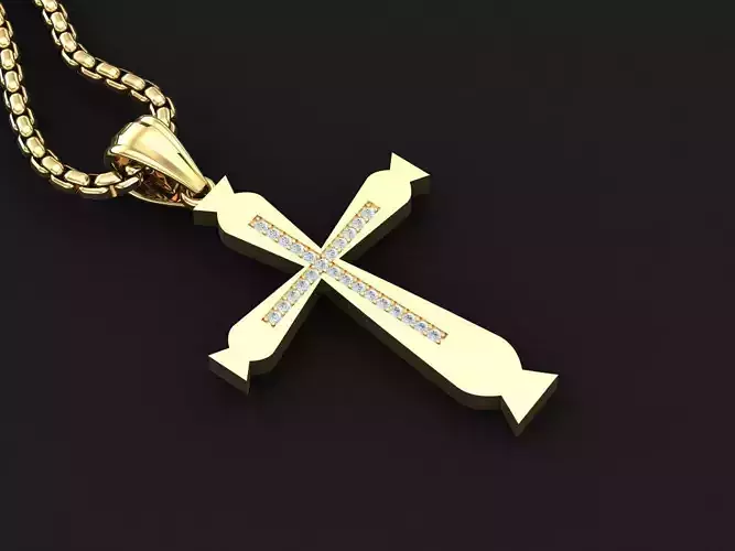 Cross Jesus Christ Pendant 3CP034 3DM STL