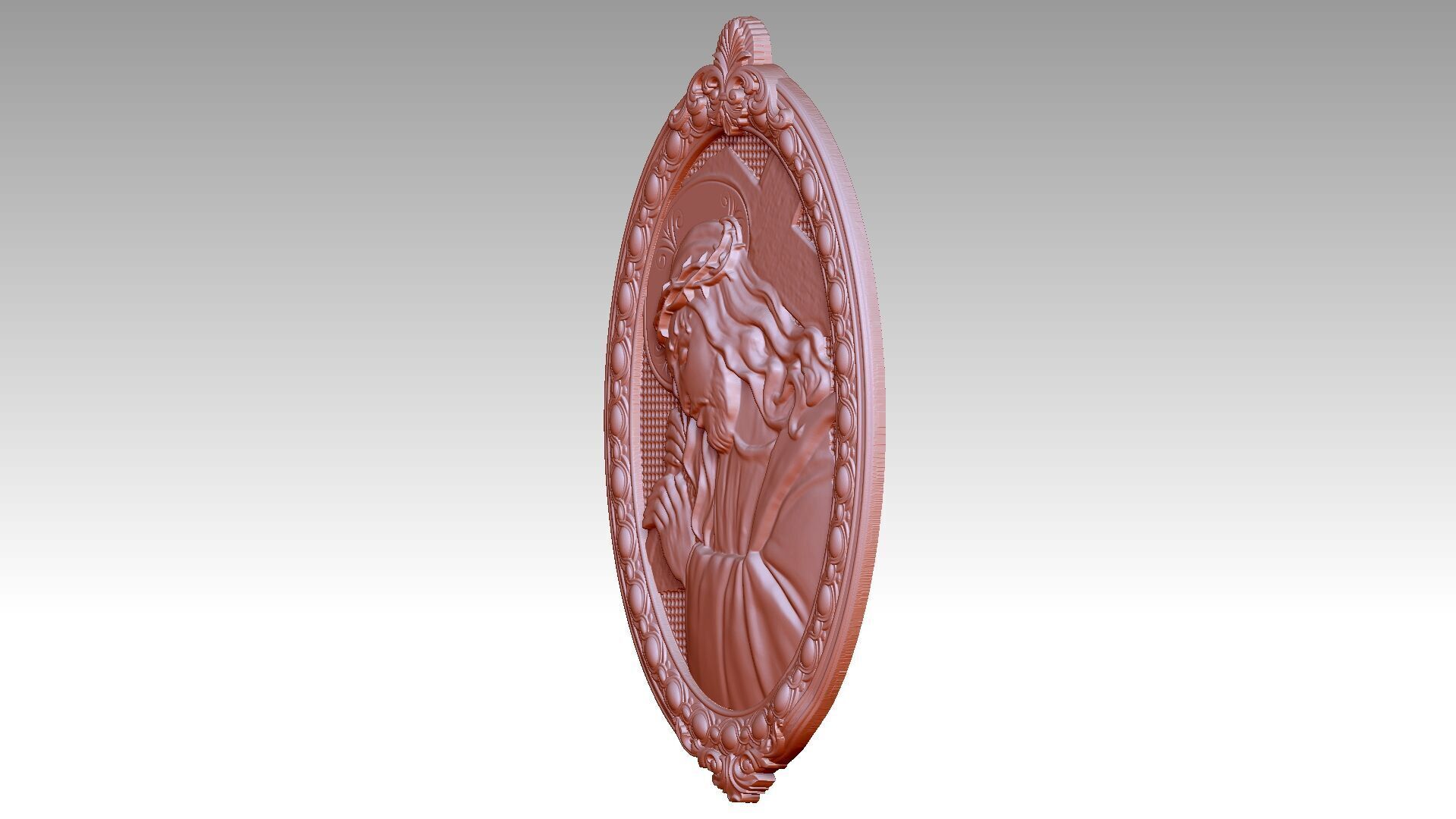 Jesus carries the cross relief 3D print model_7