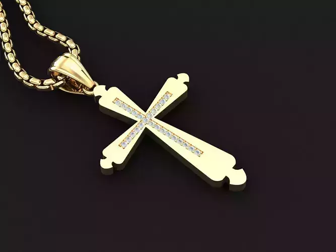 Cross Jesus Christ Pendant 3CP023 3DM STL