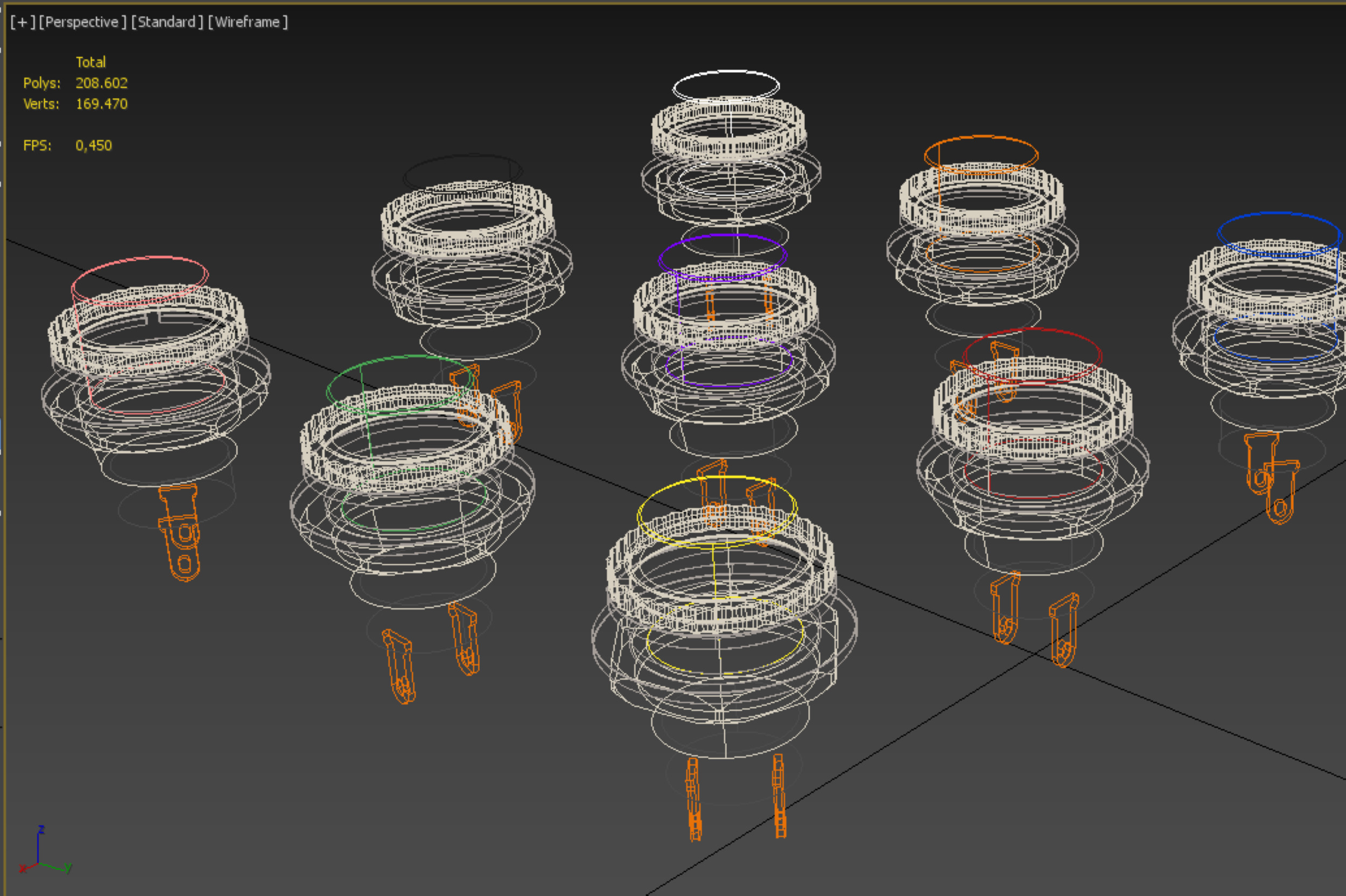 SET COLORFUL PUSH BUTTON MOMENTARY SELF RESET PRESS SWITCH SMALL 3D model_27