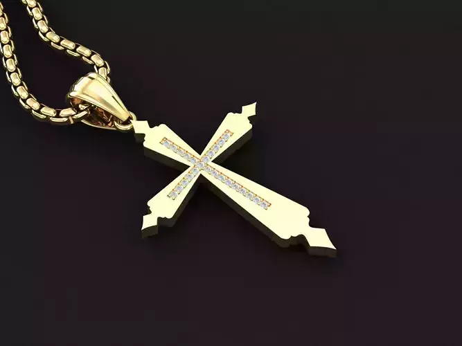 Cross Jesus Christ Pendant 3CP018 3DM STL