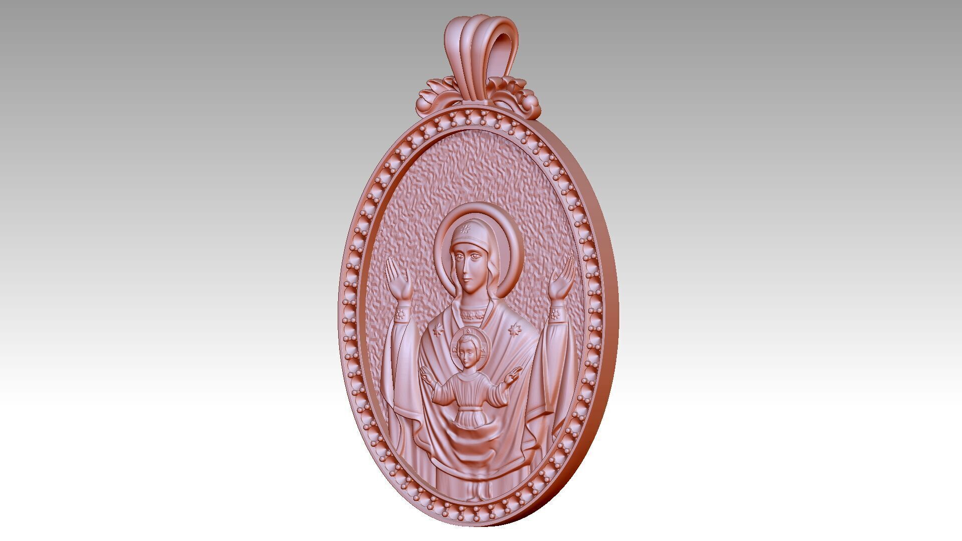 The Virgin Mary and Jesus Relief 2 3D print model_1