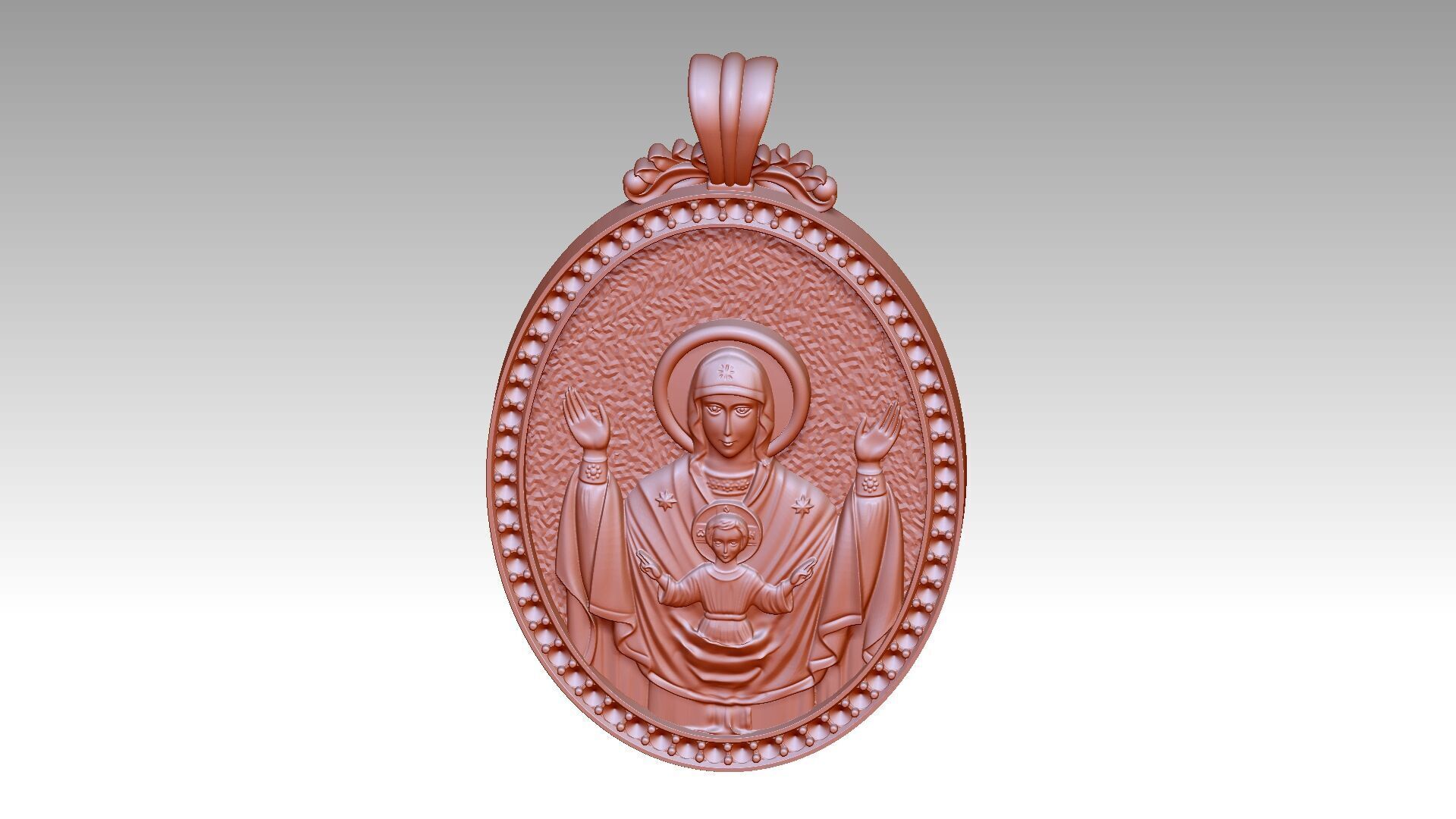 The Virgin Mary and Jesus Relief 2 3D print model_6