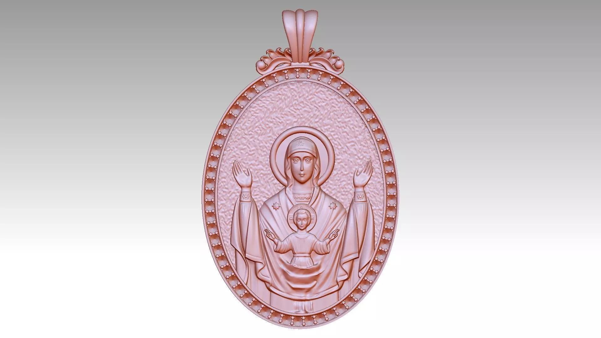 The Virgin Mary and Jesus Relief 2 3D print model_0