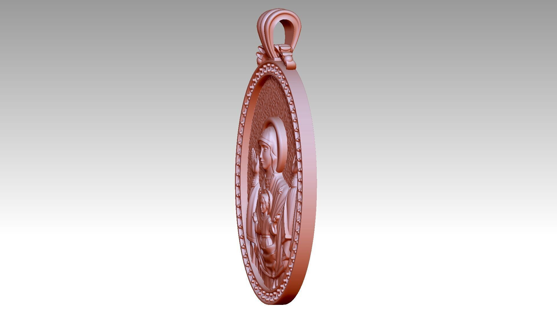 The Virgin Mary and Jesus Relief 2 3D print model_2
