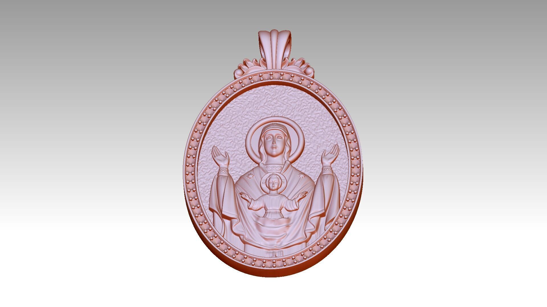 The Virgin Mary and Jesus Relief 2 3D print model_5