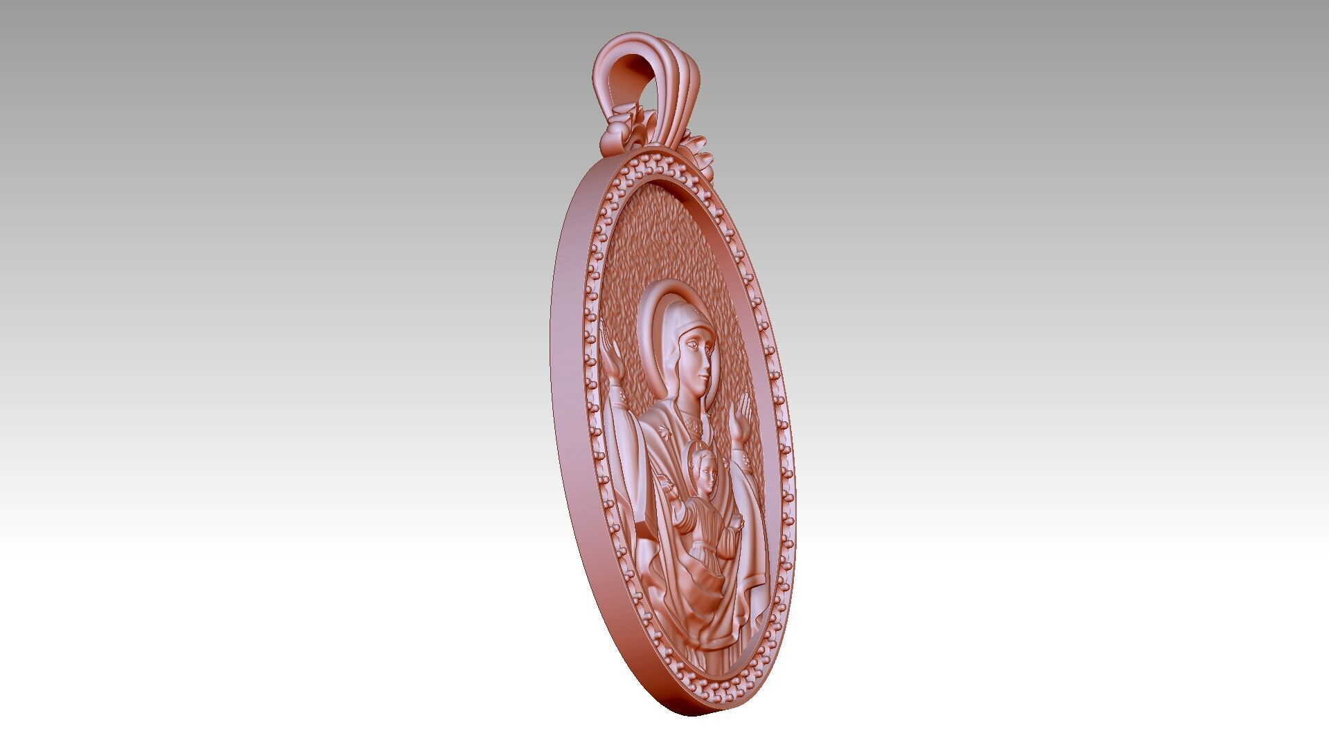 The Virgin Mary and Jesus Relief 2 3D print model_7
