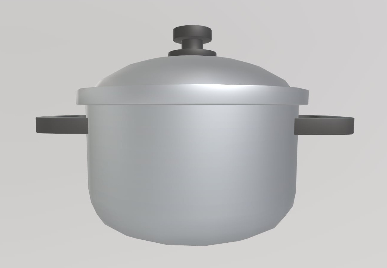 Stylized Low-Poly Kitchen Pot Low-poly 3D model_9