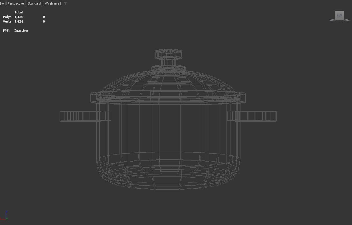 Stylized Low-Poly Kitchen Pot Low-poly 3D model_11